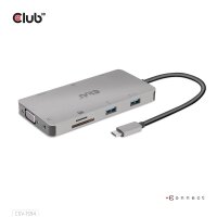 Club 3D USB Gen1 Type-C 9-in-1 hub with HDMI - VGA - 2x...
