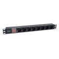Equip 8-Fach Deutsche Steckdosenleiste - 1U - Horizontal - Kunststoff - Schwarz - Schwarz - 8 AC-Ausgänge