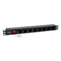 Equip 8-Fach Deutsche Steckdosenleiste - 1U - Horizontal - Kunststoff - Schwarz - Schwarz - 8 AC-Ausgänge