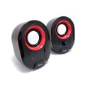 Equip Stereo-2.0-Lautsprecher - 2.0 Kanäle - Kabelgebunden - 3 W - 80 - 20 Hz - 40 Ohm - Schwarz - Rot