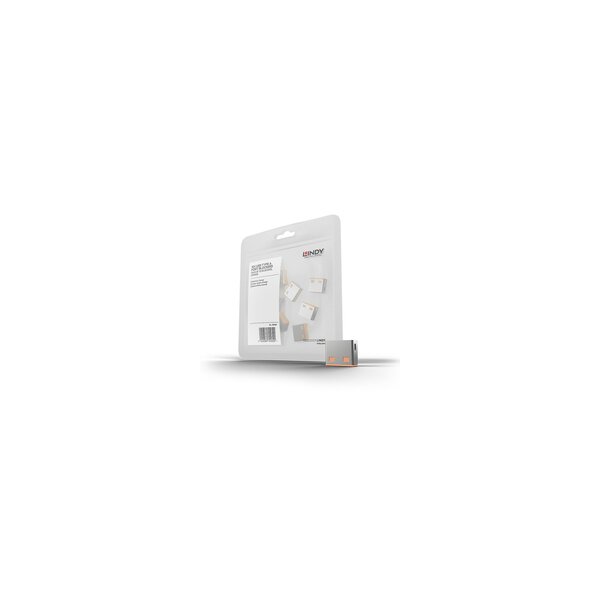 Lindy USB Port Schloss 10 Stueck OHNE Schlüssel Code ORANG