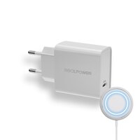 RealPower PC-MagSet - Drinnen - AC - Kabelloses Aufladen - Weiß