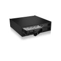 ICY BOX IB-2242U2K - 13,3 cm (5.25") - Speicherlaufwerkbehälter - U.2 - M.2 - Schwarz - Aluminium - Metall