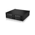 ICY BOX IB-2242U2K - 13,3 cm (5.25") - Speicherlaufwerkbehälter - U.2 - M.2 - Schwarz - Aluminium - Metall