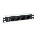 Equip 4-Fach Deutsche Steckdosenleiste - 10" Aluminium-Schale - Standard - 1U - Horizontal - Aluminium - Schwarz - Silber - 4 AC-Ausgänge