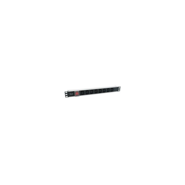 Equip 8-Fach C13 Steckdosenleiste - Ein-/Ausschalter - Standard - 1U - Horizontal - Aluminium - Schwarz - 8 AC-Ausgänge
