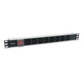 Equip 8-Fach C13 Steckdosenleiste - Ein-/Ausschalter - Standard - 1U - Horizontal - Aluminium - Schwarz - 8 AC-Ausgänge