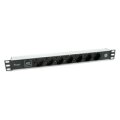Equip 7-Fach Deutsche Steckdosenleiste mit USB Buchse - Standard - 1U - Horizontal - Aluminium - Schwarz - Silber - 7 AC-Ausgänge