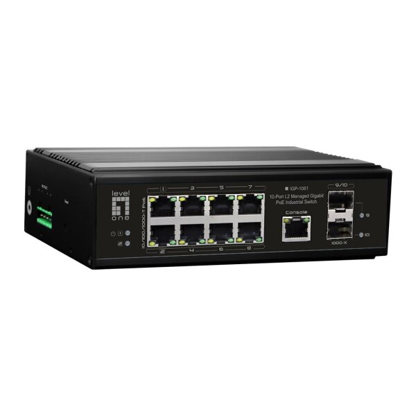 LevelOne IGP-1061 - Switch - -40°C bis 75 - managed - 2 x 10/100/1000 PoE+++ 6 - Switch - 1 Gbps