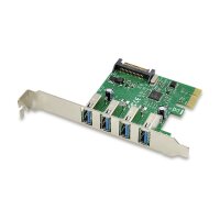 Conceptronic EMRICK U34 - 4-Port-USB-3.0 PCI-Express-Karte - PCIe - USB 3.2 Gen 1 (3.1 Gen 1) - Grün - PC - Passiv - China