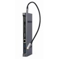 Gembird A-CM-COMBO9-02 - Kabelgebunden - USB 3.2 Gen 1 (3.1 Gen 1) Type-C - 87 W - 10,100,1000 Mbit/s - Grau - 5 Gbit/s