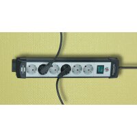 Brennenstuhl 1951580100 - 3 m - 8 AC-Ausgänge - Kunststoff - Schwarz - Grau - 490 mm - Schwarz