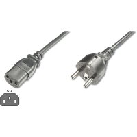 DIGITUS AK-440110-012-S - Netzanschlusskabel, CEE 7/7 (Typ-F) - C13 St/Bu, 1.2m, H05VVF3G 0.75qmm, sw