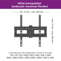 Ultron WM200 - 88,9 cm (35") - 75 x 75 mm - 400 x 400 mm - -12 - 12° - 90° - Schwarz