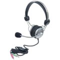 Manhattan Stereoheadset - Verstellbarer Kopfbügel und flexibles Mikrofon - Kabelgebunden - 20 - 20000 Hz - Anrufe/Musik - 340 g - Kopfhörer - Grau