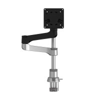 R-Go Monitorhalterung R-Go Zepher - verstellbarer Einzelmonitorarm - 100% Zirkular - bis 8 kg Tragkraft - schwarz - Klemme - 8 kg - 61 cm (24") - 81,3 cm (32") - 100 x 100 mm - Schwarz - Silber