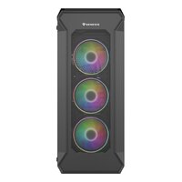 natec GENESIS Irid 505 ARGB - Midi Tower - PC - Acrylnitril-Butadien-Styrol (ABS) - Stahl - Gehärtetes Glas - Schwarz - Transparent - ATX - micro ATX - Mini-ITX - Gaming