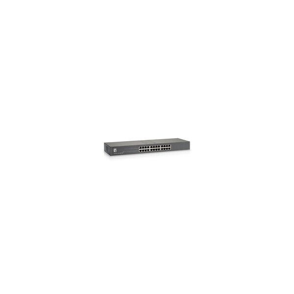 LevelOne 24-Port-Gigabit-Switch - Unmanaged - Gigabit Ethernet (10/100/1000) - Rack-Einbau