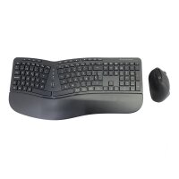 Conceptronic ORAZIO ERGO Kabelloses Set aus ergonomischer Tastatur und vertikaler Maus - spanisch - Volle Größe (100%) - RF Wireless - QWERTY - Schwarz - Maus enthalten