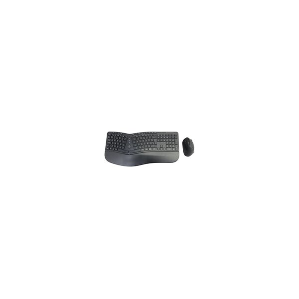 Conceptronic ORAZIO ERGO Kabelloses Set aus ergonomischer Tastatur und vertikaler Maus - spanisch - Volle Größe (100%) - Kabellos - RF Wireless - QWERTY - Schwarz - Maus enthalten