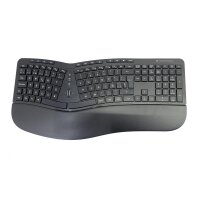 Conceptronic ORAZIO ERGO Kabelloses Set aus ergonomischer Tastatur und vertikaler Maus - spanisch - Volle Größe (100%) - Kabellos - RF Wireless - QWERTY - Schwarz - Maus enthalten