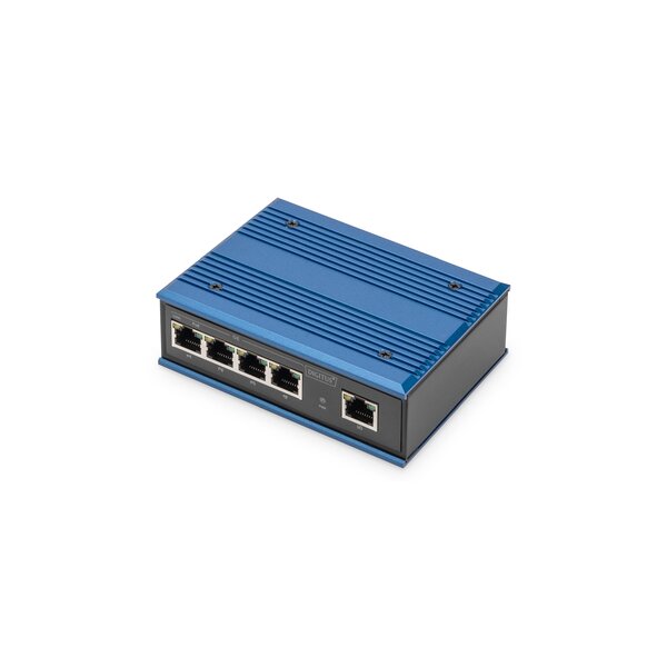 DIGITUS 4 Port Gigabit Netzwerk PoE Switch, Industrial, Unmanaged, 1 RJ45 Uplink