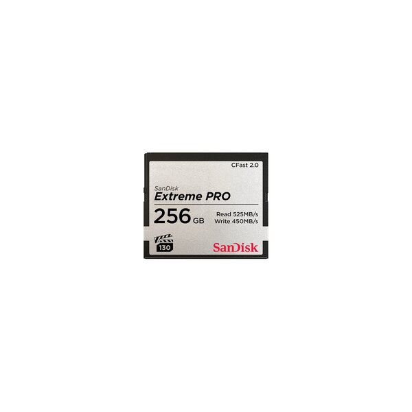 SanDisk Extreme Pro - 256 GB - CFast 2.0 - 525 MB/s - 450 MB/s - Schwarz - Silber