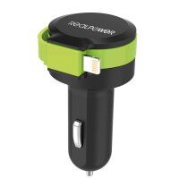 RealPower 257637 - Auto - Zigarettenanzünder - 5 V - 4,8 A - 0,58 m - Schwarz - Grün