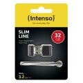 Intenso Slim Line - 32 GB - USB Typ-A - 3.2 Gen 1 (3.1 Gen 1) - 100 MB/s - Kappe - Schwarz