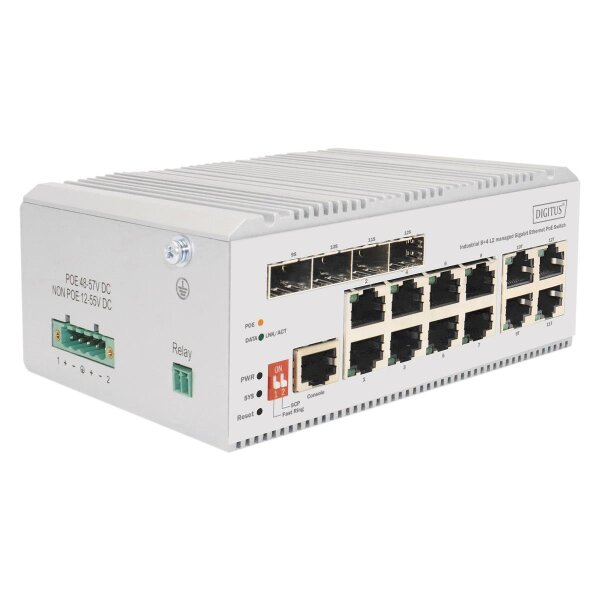 DIGITUS - DN-651139 - Indus. GE POE Switch 12p 4SFP