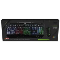 MEDIARANGE MRGS102 - Kabelgebunden - USB - QWERTZ - RGB-LED - Schwarz - Maus enthalten