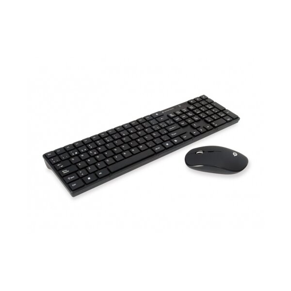 Conceptronic Kabellose Tastatur- und Maus-Kombination - Spanisches Layout - Volle Größe (100%) - Kabellos - RF Wireless - QWERTY - Schwarz - Maus enthalten