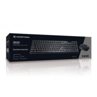 Conceptronic Kabellose Tastatur- und Maus-Kombination - Spanisches Layout - Volle Größe (100%) - Kabellos - RF Wireless - QWERTY - Schwarz - Maus enthalten