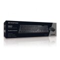 Conceptronic Kabellose Tastatur- und Maus-Kombination - Spanisches Layout - Volle Größe (100%) - Kabellos - RF Wireless - QWERTY - Schwarz - Maus enthalten
