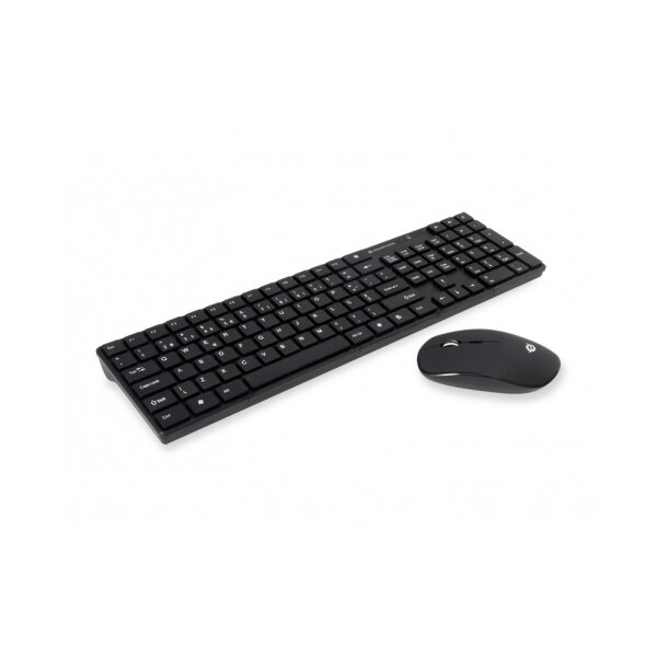 Conceptronic Kabellose Tastatur- und Maus-Kombination - Portugiesisches Layout - Volle Größe (100%) - Kabellos - RF Wireless - QWERTY - Schwarz - Maus enthalten