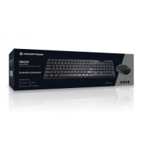 Conceptronic Kabellose Tastatur- und Maus-Kombination - Portugiesisches Layout - Volle Größe (100%) - Kabellos - RF Wireless - QWERTY - Schwarz - Maus enthalten