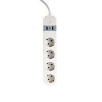 Gembird Smart power strip with USB charger 4 French sockets white