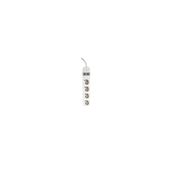 Gembird TSL-PS-S4U-01-W - 4 AC-Ausgänge - Typ E - 1,5 m - Weiß - Weiß - 3880 W