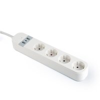 Gembird TSL-PS-S4U-01-W - 4 AC-Ausgänge - Typ E - 1,5 m - Weiß - Weiß - 3880 W