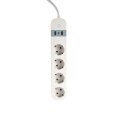 Gembird TSL-PS-S4U-01-W - 4 AC-Ausgänge - Typ E - 1,5 m - Weiß - Weiß - 3880 W