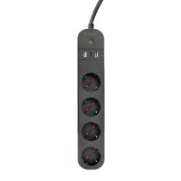 Gembird Smart power strip with USB charger 4 French...