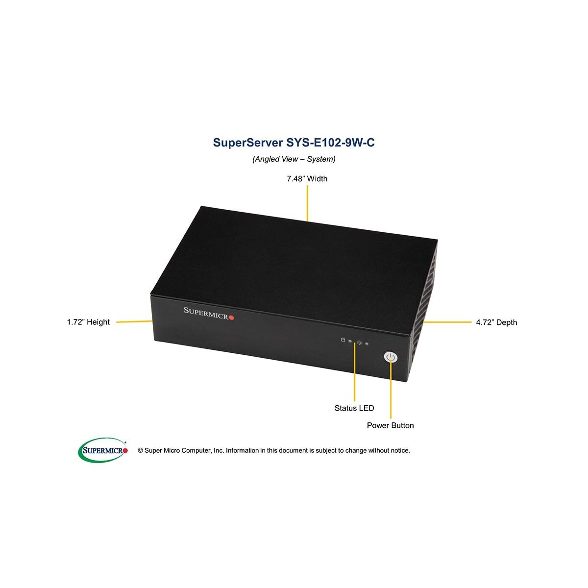 Supermicro E102-9W-C - Intel - Intel - 4305UE - DDR4-SDRAM - 4GB - 8GB - 16GB - 32GB - 64 GB