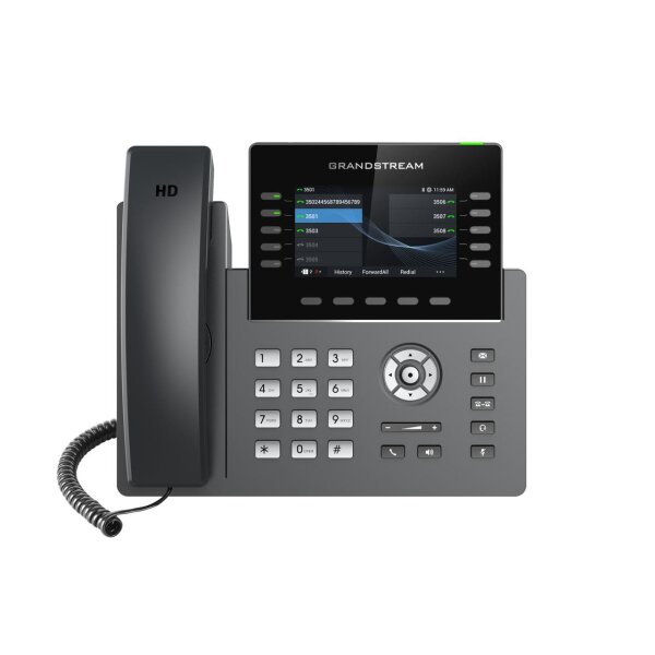 Grandstream GRP2615 - IP-Telefon - Schwarz - Grau - Kabelgebundenes Mobilteil - Tisch/Wand - Im Band - SIP-Info - 10 Zeilen