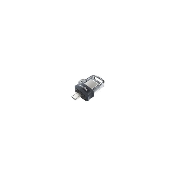 SanDisk Ultra Dual m3.0 - 256 GB - USB Type-A / Micro-USB - 3.2 Gen 1 (3.1 Gen 1) - Dia - 5,2 g - Schwarz - Silber - Transparent
