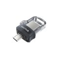 SanDisk Ultra Dual m3.0 - 256 GB - USB Type-A / Micro-USB - 3.2 Gen 1 (3.1 Gen 1) - Dia - 5,2 g - Schwarz - Silber - Transparent