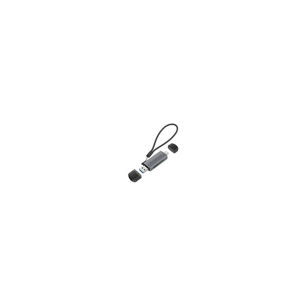 Conceptronic BIAN05G 2-in-1 Dual Plug Kartenleser USB 3.0 - SD/MicroSD 3.0 - UHS-I - MicroSD (TransFlash) - SD - SDHC - SDXC - Grau - 5000 Mbit/s - USB 3.2 Gen 1 (3.1 Gen 1) Type-A/Type-C - 21,3 mm - 11,5 mm