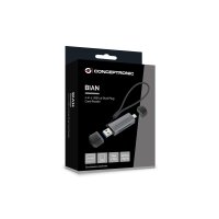 Conceptronic BIAN05G 2-in-1 Dual Plug Kartenleser USB 3.0 - SD/MicroSD 3.0 - UHS-I - MicroSD (TransFlash) - SD - SDHC - SDXC - Grau - 5000 Mbit/s - USB 3.2 Gen 1 (3.1 Gen 1) Type-A/Type-C - 21,3 mm - 11,5 mm