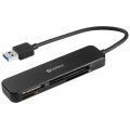 SANDBERG 134-32 - MMC - Speicherstick (MS) - MicroSD (TransFlash) - SD - SDHC - SDXC - Schwarz - 5000 Mbit/s - Aluminium - USB 3.2 Gen 1 (3.1 Gen 1) - Windows 10 - Windows 7 - Windows 8 - Windows Vista - Windows XP