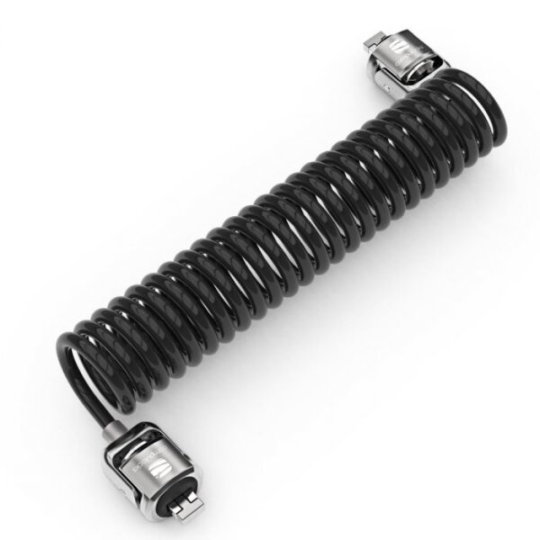 Compulocks Dual Head Coiled Cable Keyed Lock - 2 Schlüssel - Galvanisiertes Stahl - Schwarz
