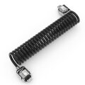 Compulocks Dual Head Coiled Cable Keyed Lock - 2 Schlüssel - Galvanisiertes Stahl - Schwarz